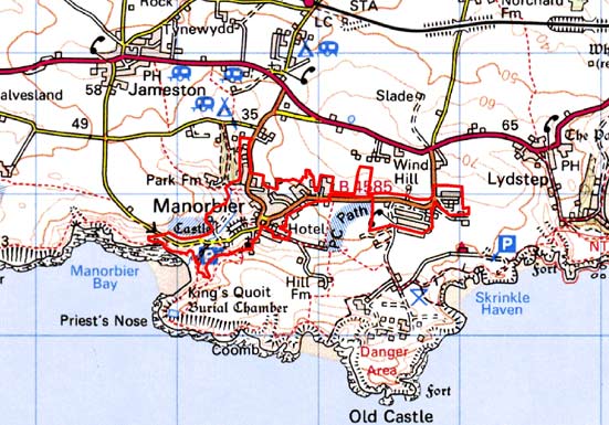 Manorbier map