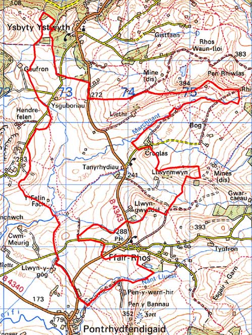 Cwm Gwyddyl map