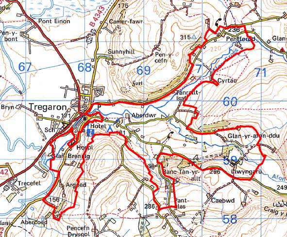 Map of Afon Groes area