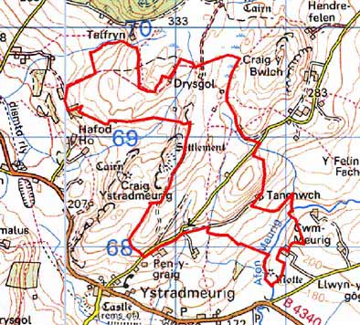 Map Blaen Sychnant