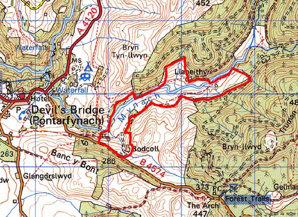 Cwm Mynach map
