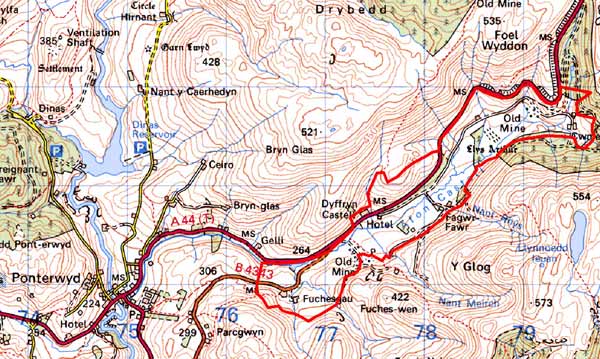 Map Dyffryn Castell